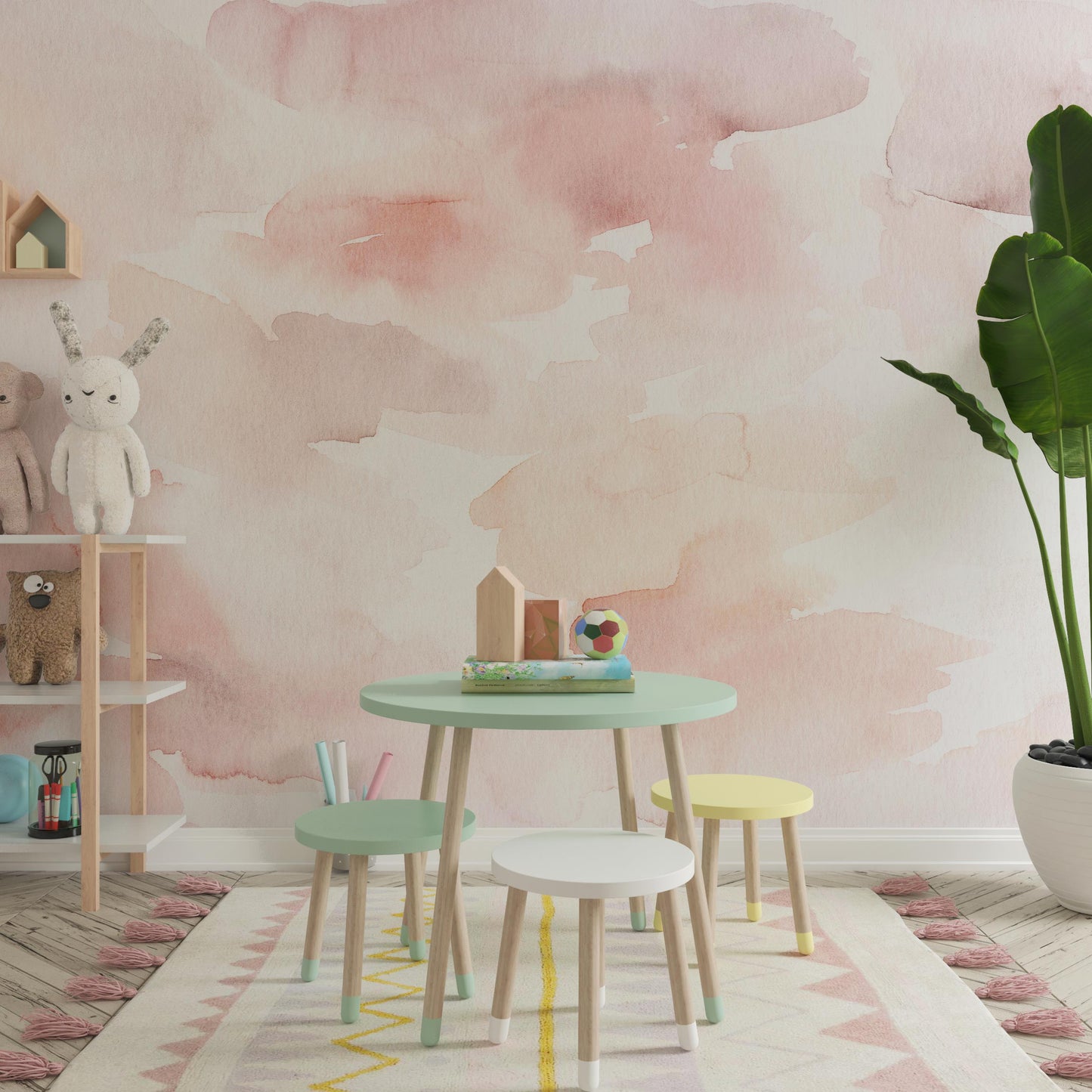 Pink watercolor wallpaper