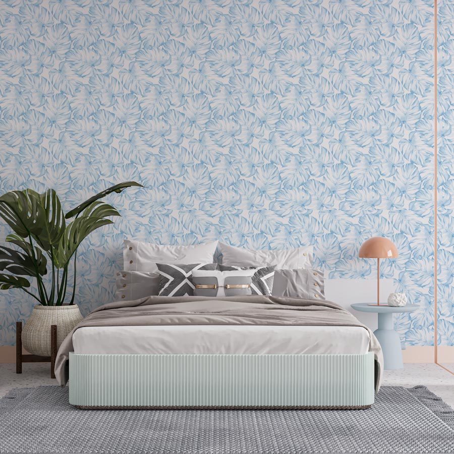 Blue Bedroom Peel And Stick Wallpaper