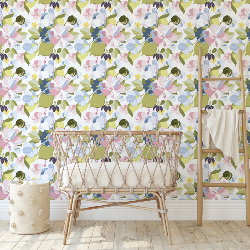 Pink Floral Wallpaper For Girls Bedroom