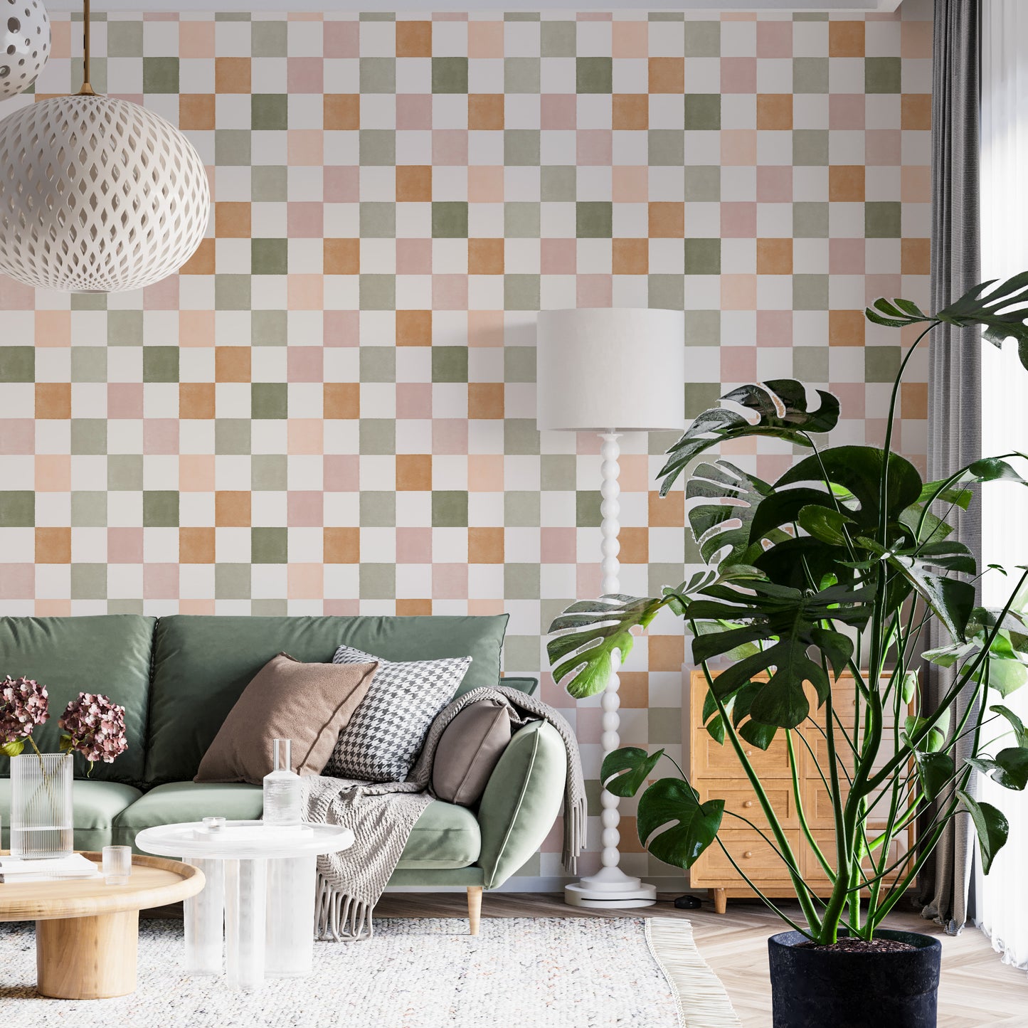 Pastel Checkered Peel & Stick Wallpaper