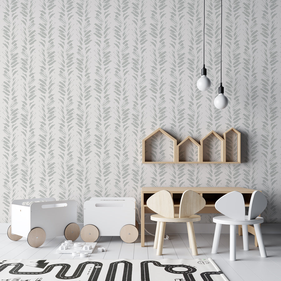 Grey Herringbone Peel & Stick Wallpaper: Removable for Bedrooms and Nurseries