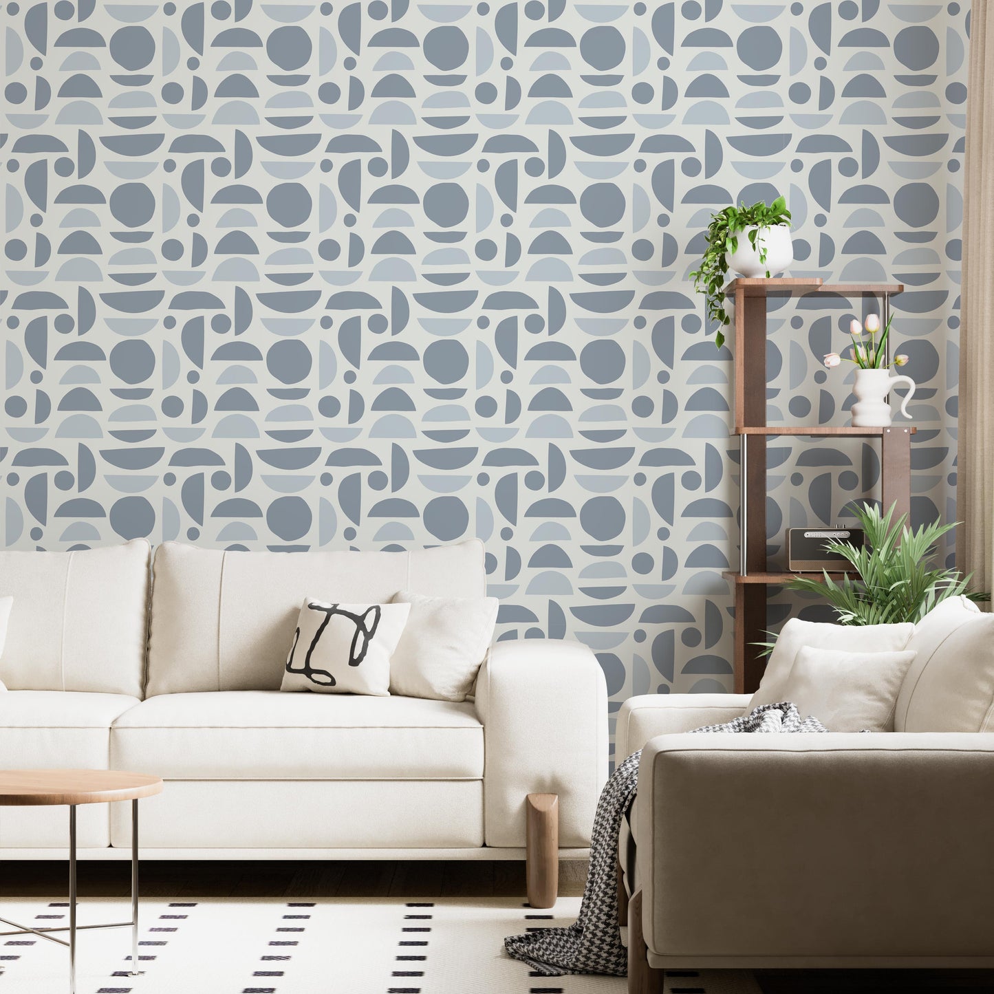 Classic Blue Peel and Stick Wallpaper - Accent Wall Transformation