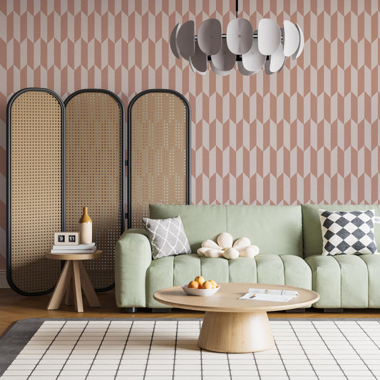 Playful Pink Geometric Peel and Stick Wallpaper