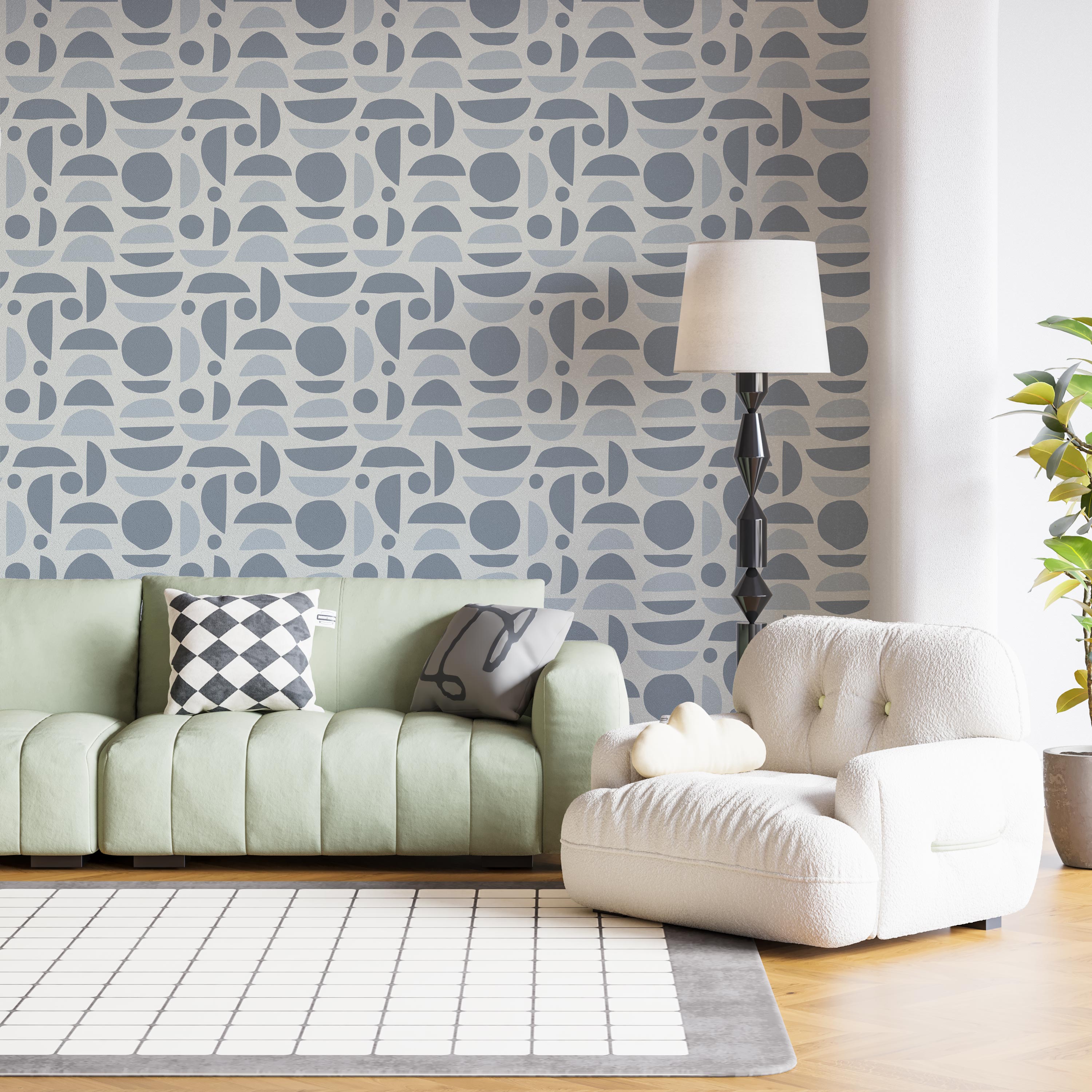 Classic Blue Peel and Stick Wallpaper - Accent Wall Transformation