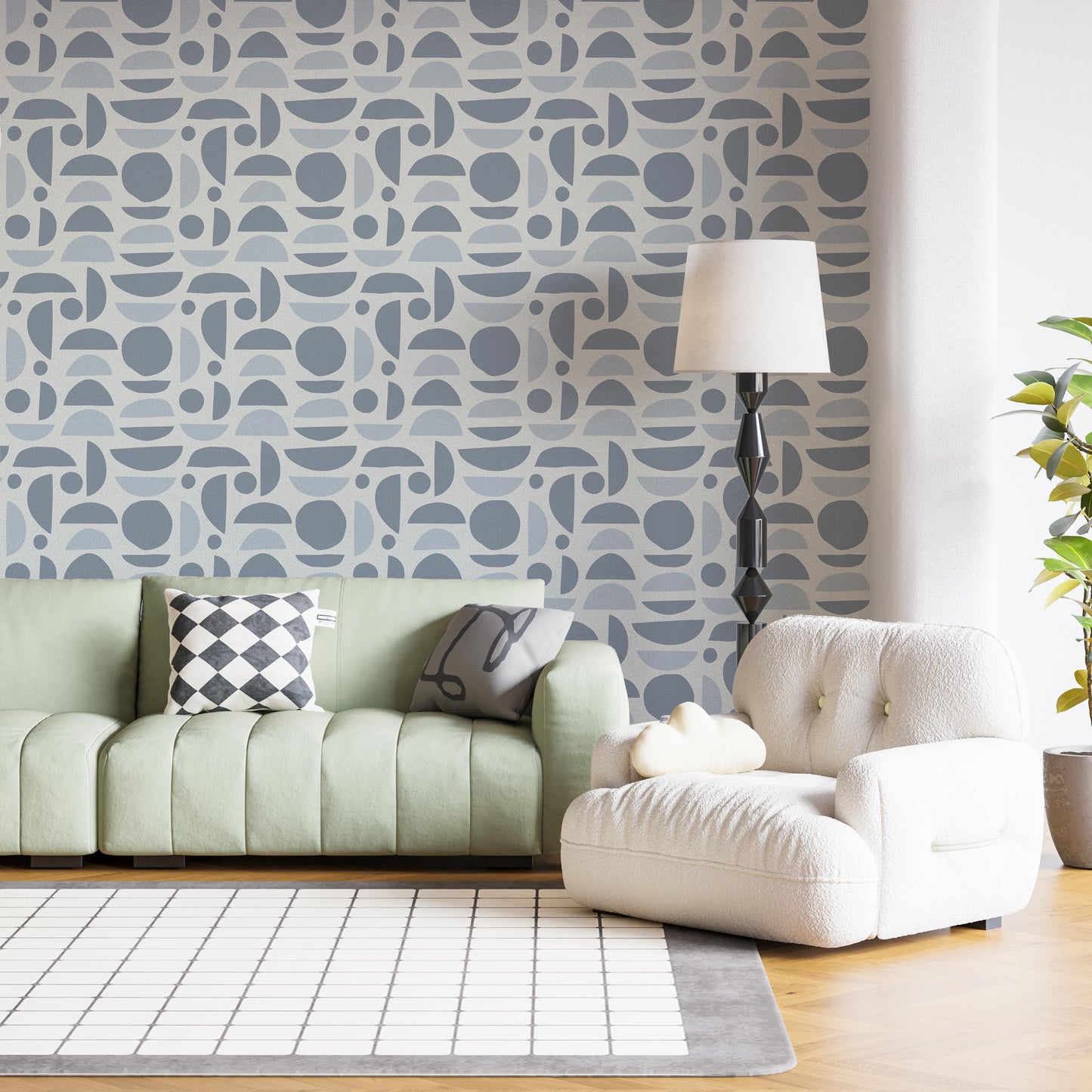 Classic Blue Peel and Stick Wallpaper - Accent Wall Transformation