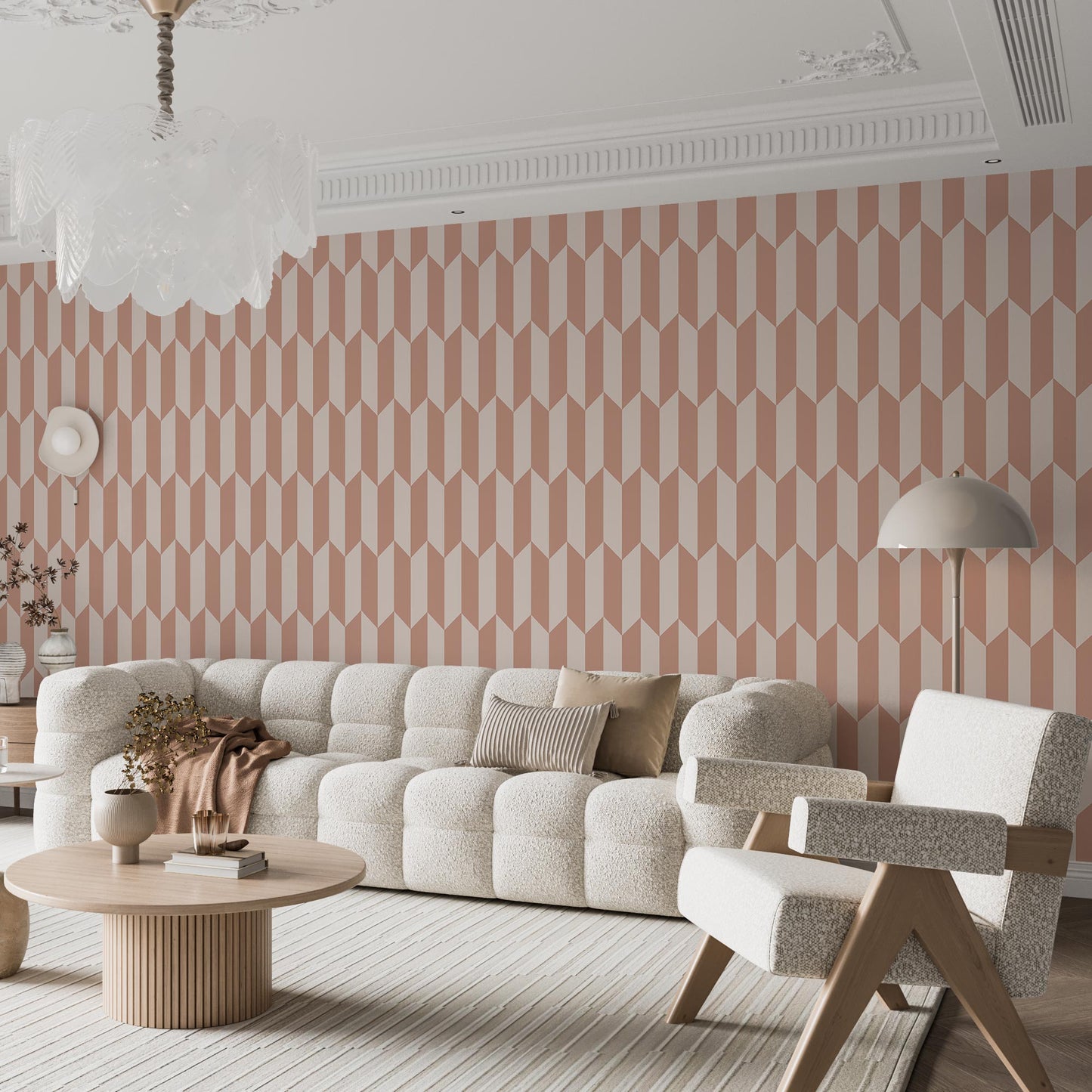Playful Pink Geometric Peel and Stick Wallpaper