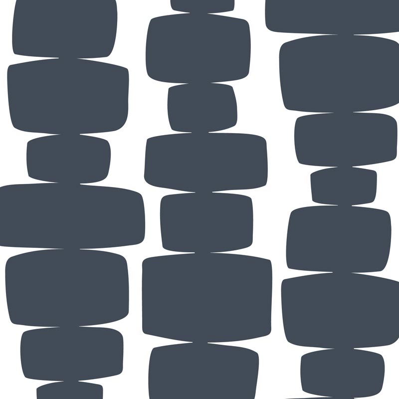 Mid-Century Modern Removable Wallpaper: Bold Navy Geometric Pattern