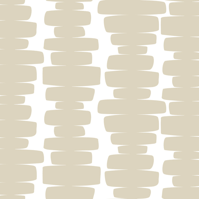 Beige Minimalist Wallpaper: Abstract Geometric Shapes in Neutral Tone