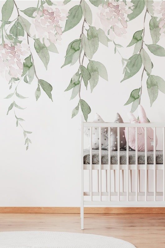 Botanical Name Sign Nursery Wallpaper