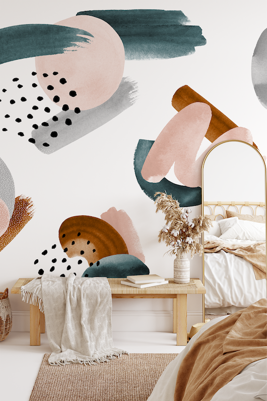 Abstract shapes wallpaper mural