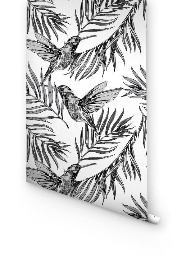 Black And White Birds Removable Wallpaper
