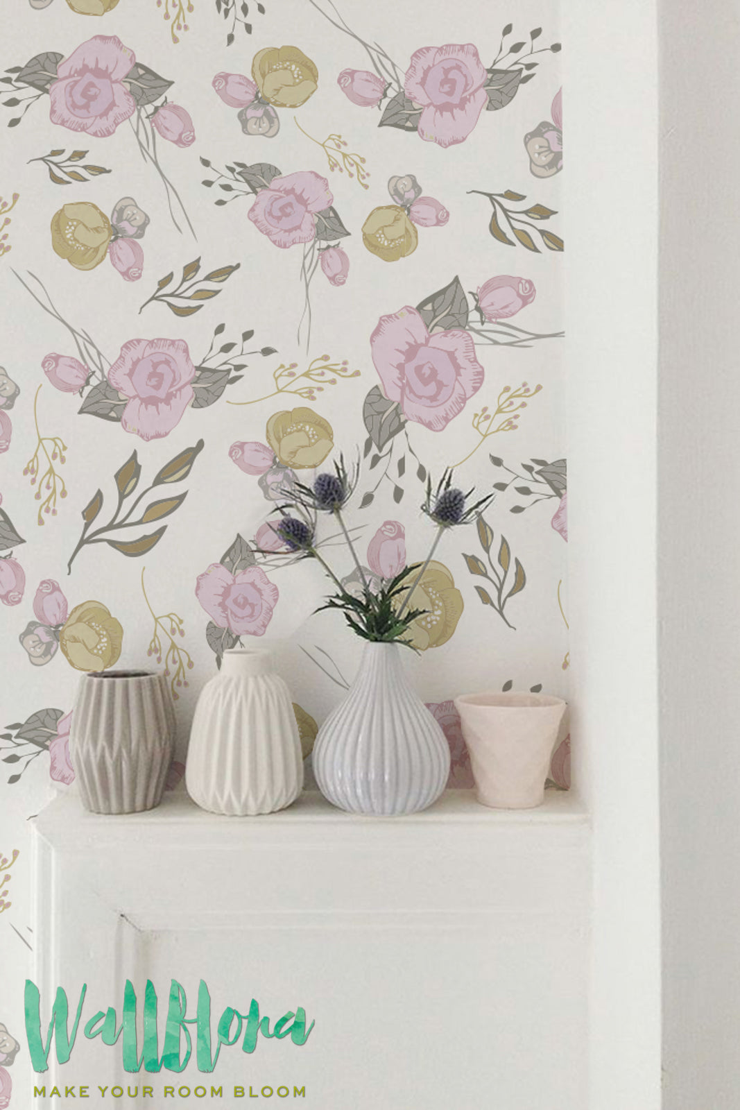 Pink Floral Wallpaper For Girls Bedroom