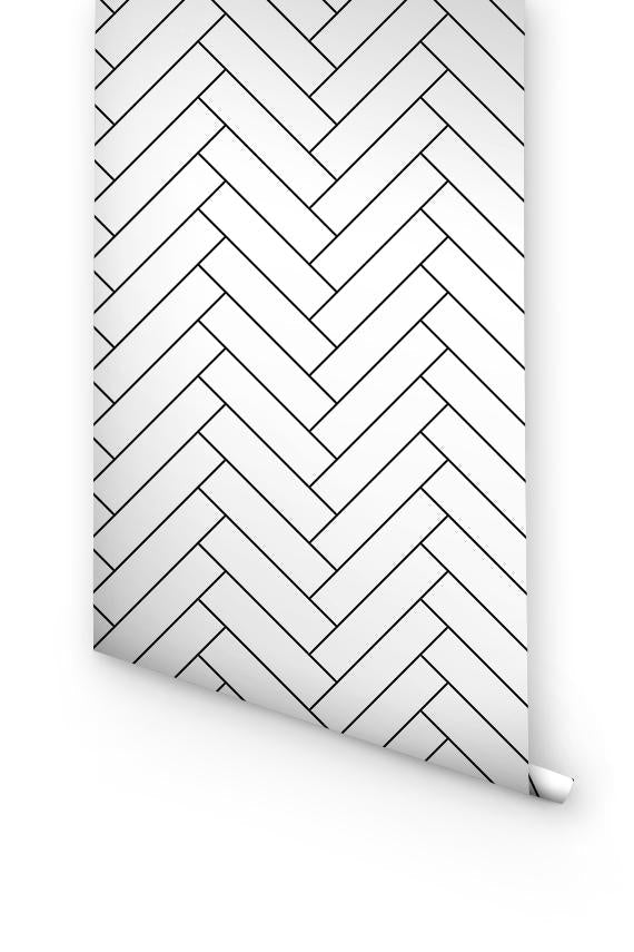 Minimal Herringbone Removable Wallpaper