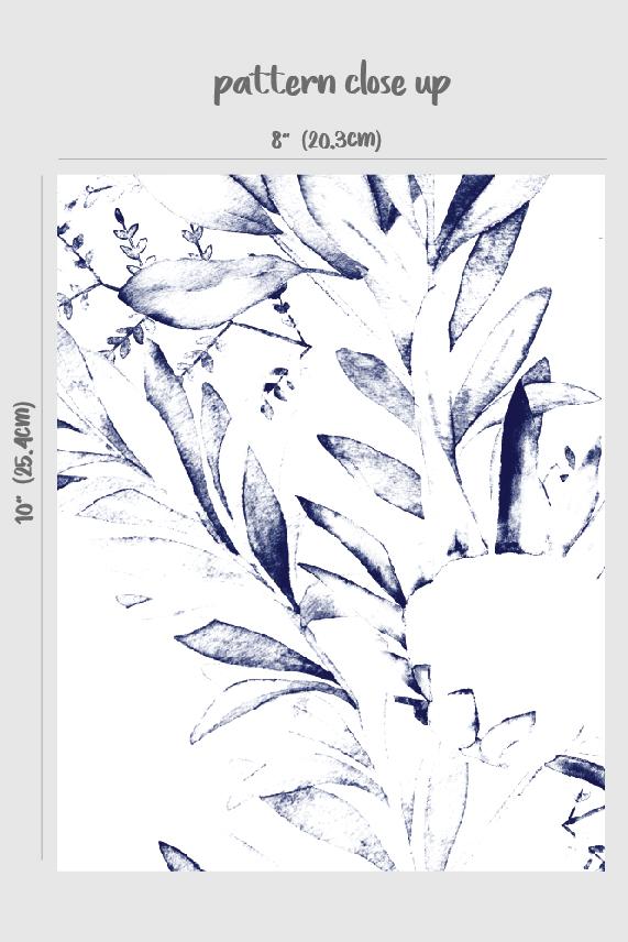 Blue Watercolor Floral Removable Wallpaper