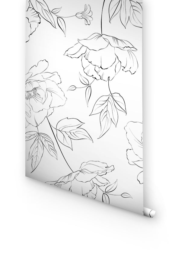Minimalist Floral Wall Mural