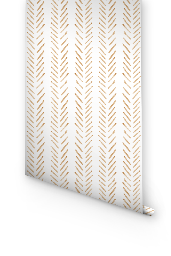 Terracotta herringbone removable wallpaper