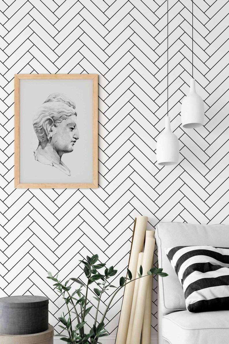 Minimal Herringbone Removable Wallpaper