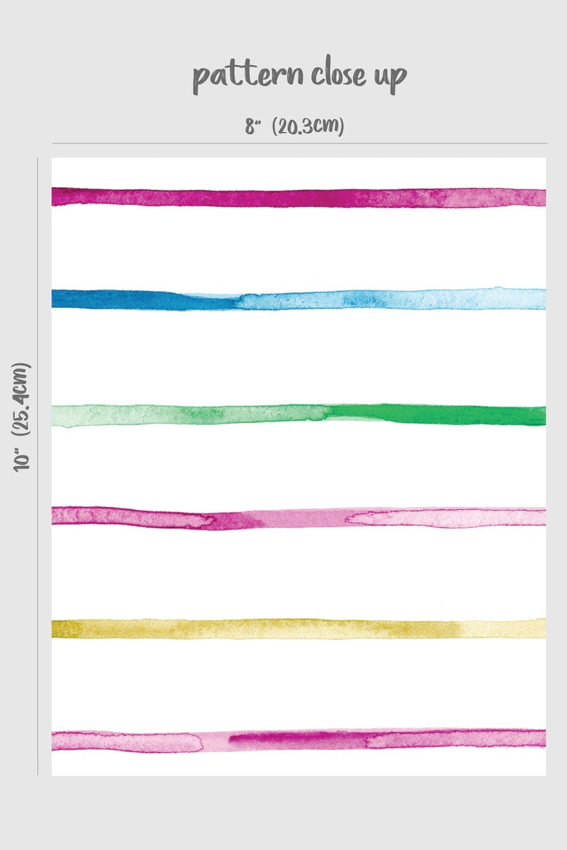 Watercolor Rainbow Stripes Removable Wallpaper