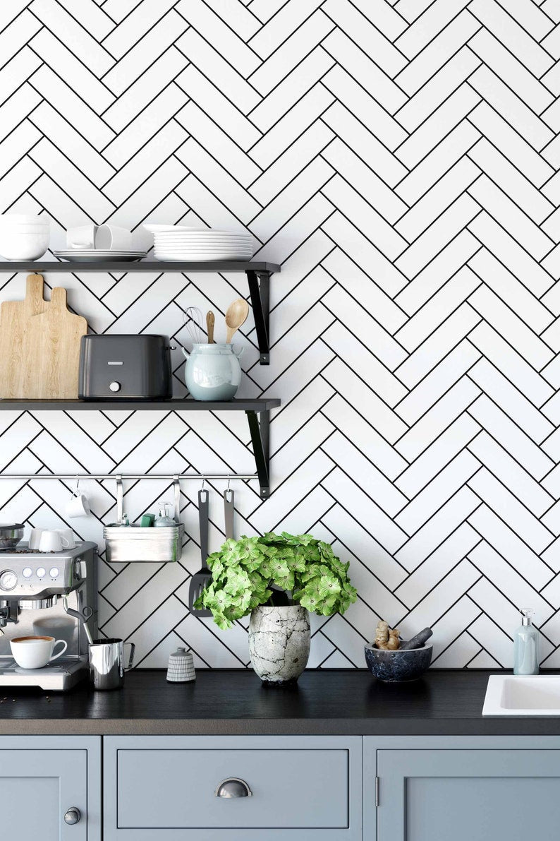 Minimal Herringbone Removable Wallpaper