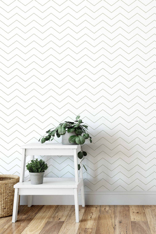 Sage Chevron Removable Wallpaper