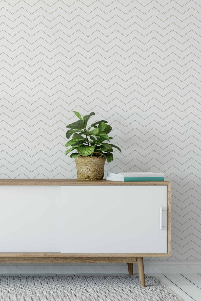 Sage Chevron Removable Wallpaper