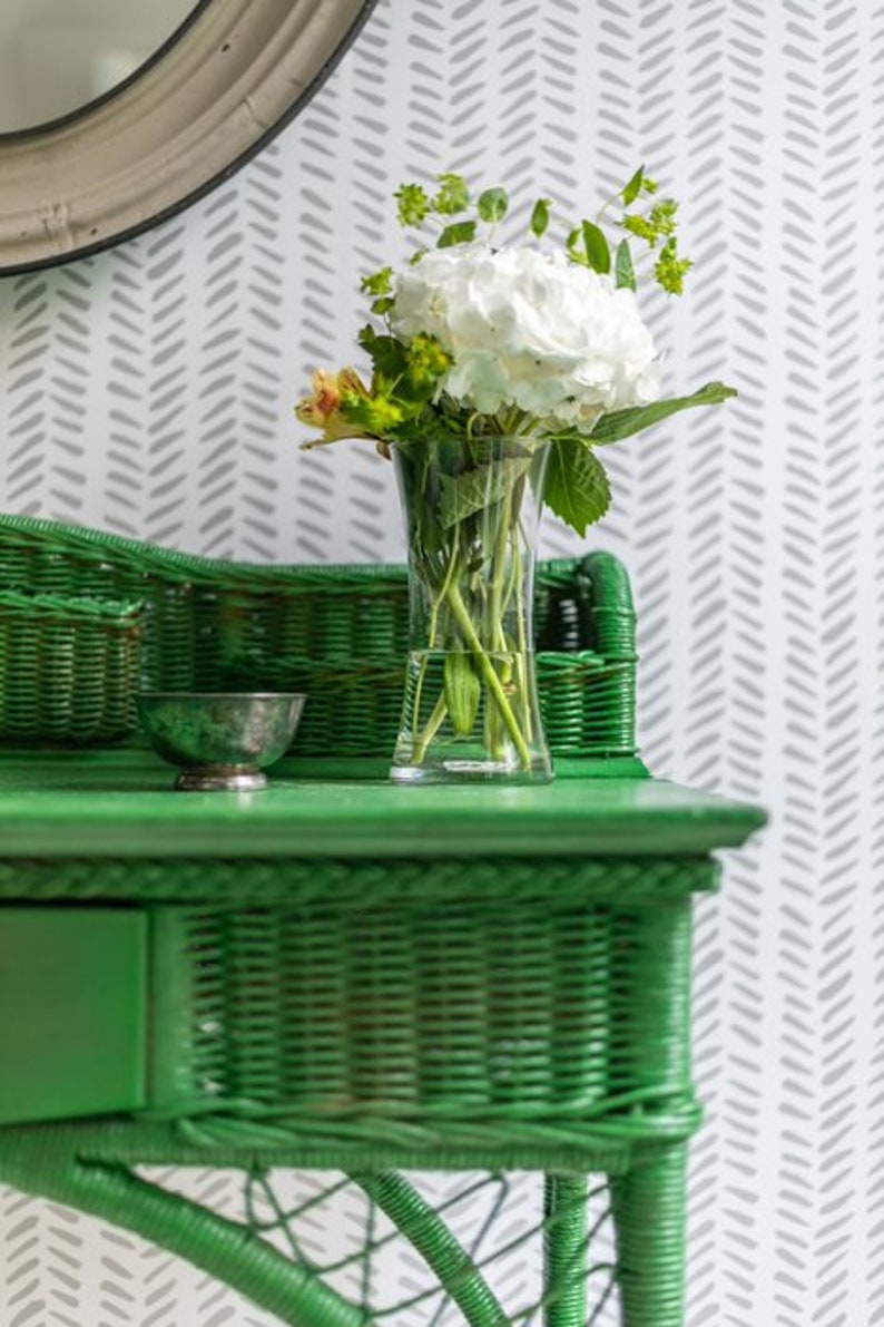 Grey Herringbone Removable Wallpaper