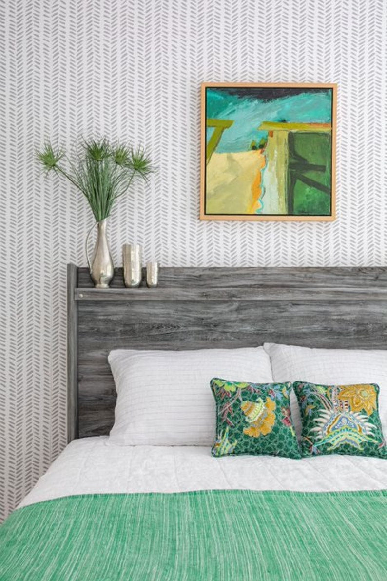 Grey Herringbone Removable Wallpaper