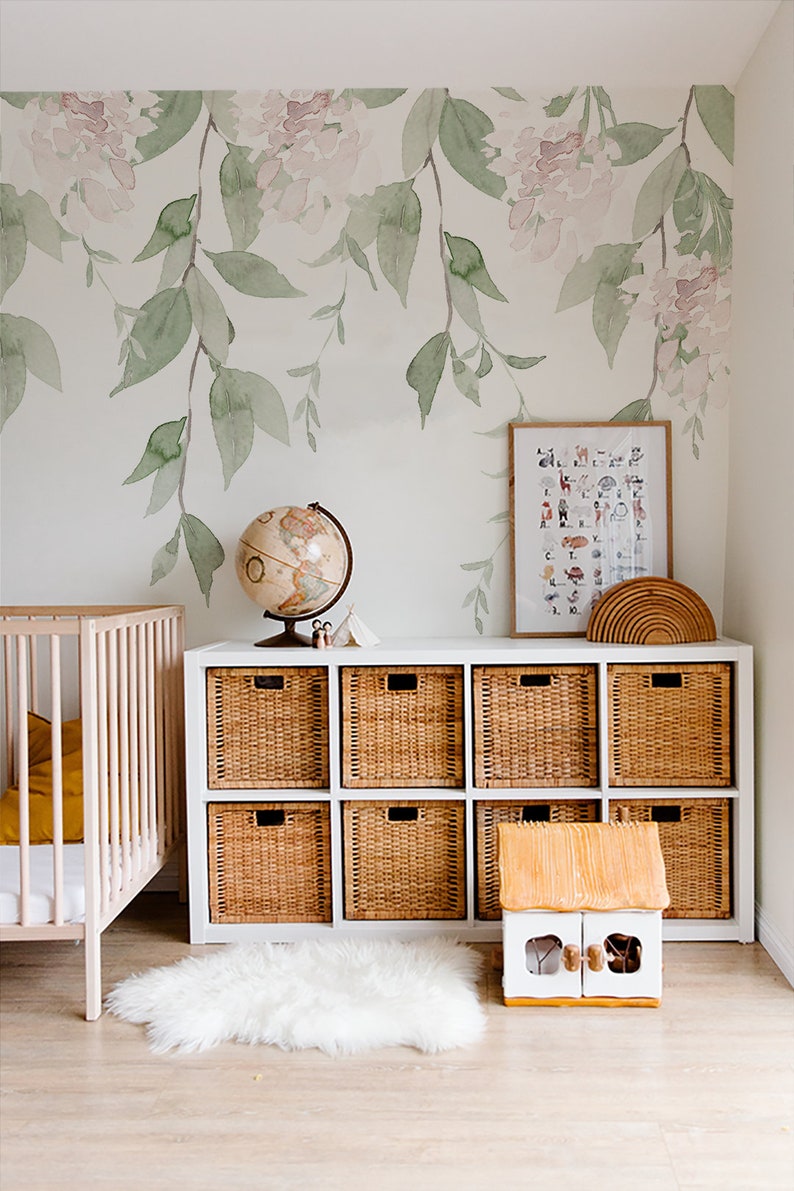 Botanical Name Sign Nursery Wallpaper