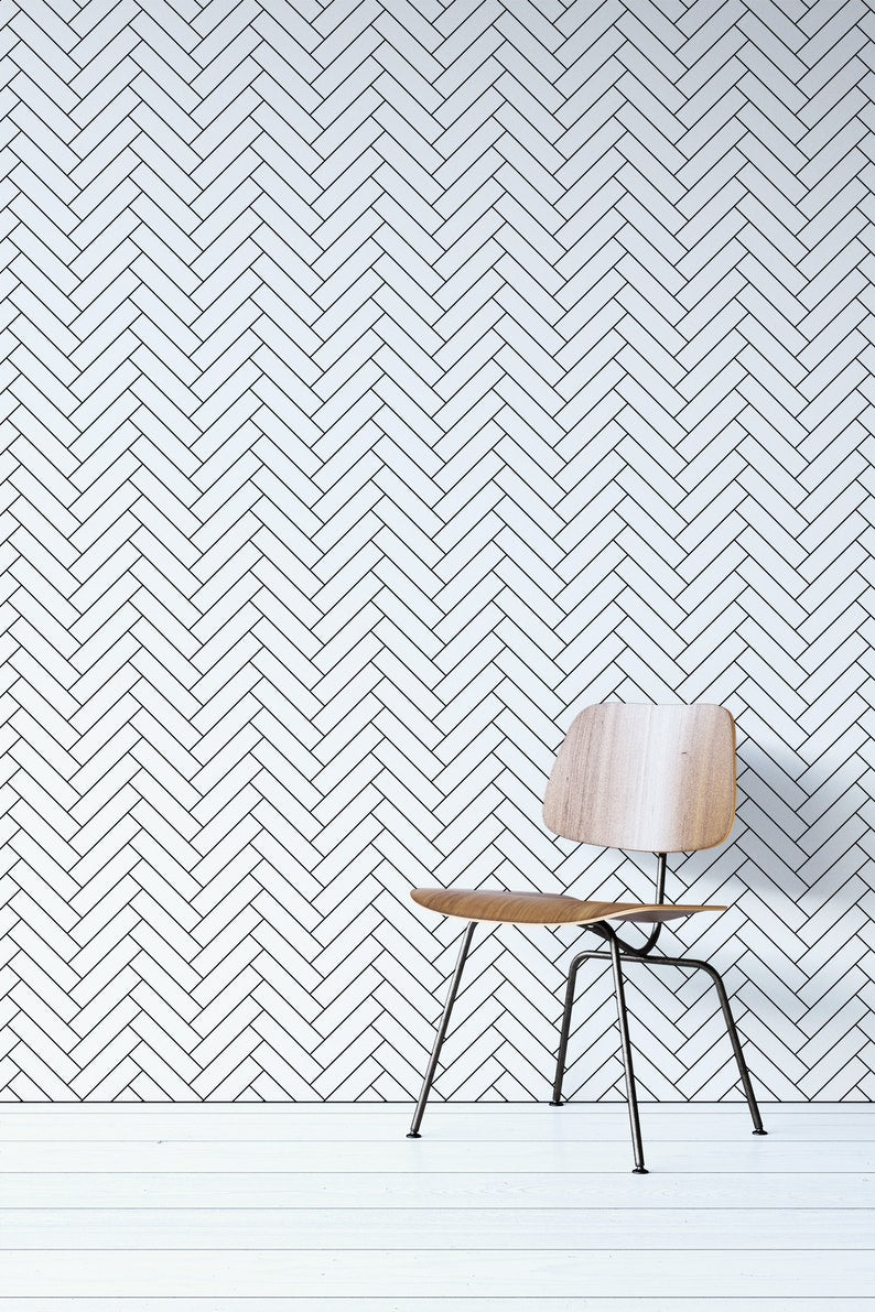 Minimal Herringbone Removable Wallpaper
