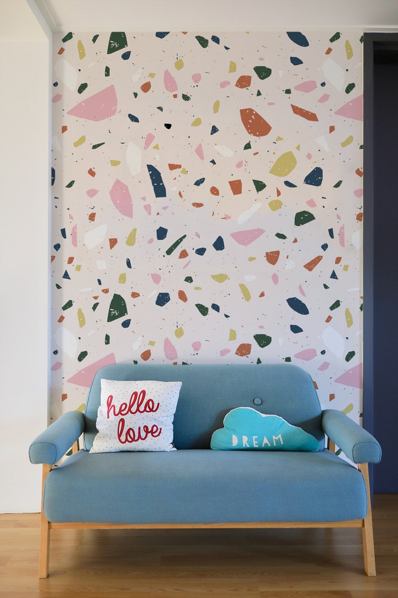 Pink Terrazzo Peel And Stick Wallpaper