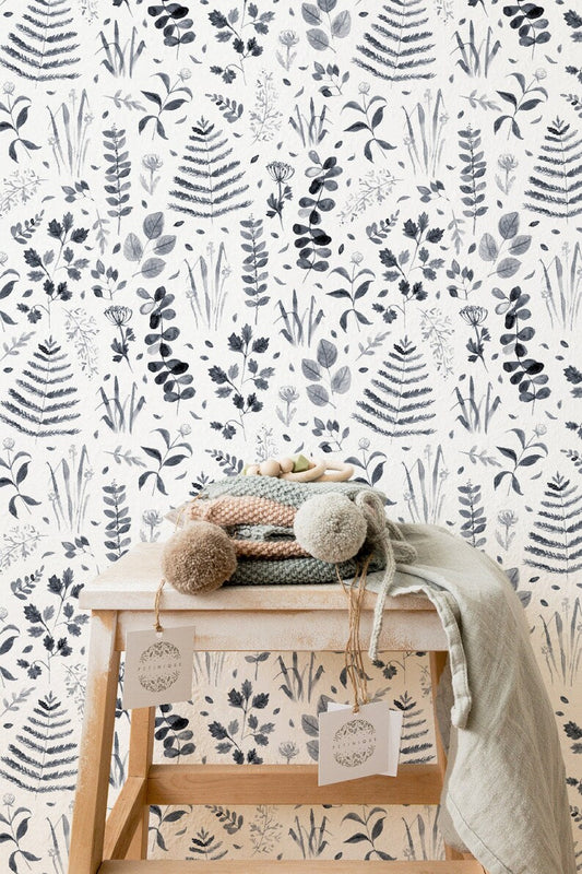 Watercolor botanical leaves wallpaper