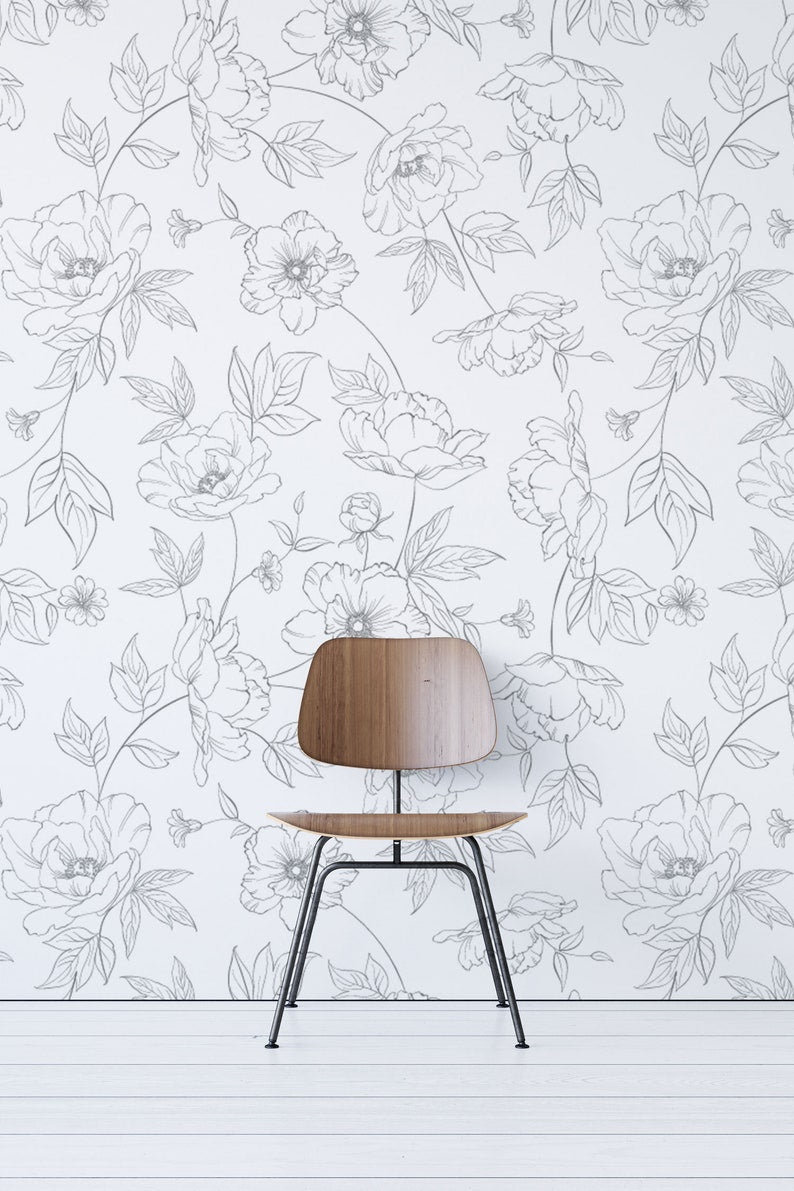 Minimalist Floral Wall Mural