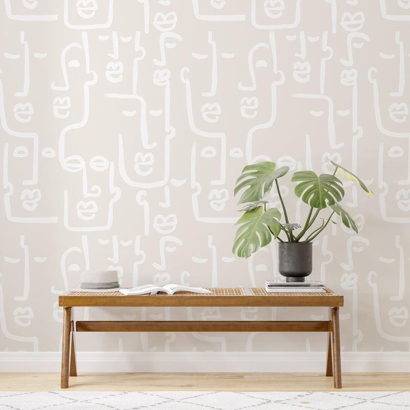 Abstract Faces Wallpaper Mural