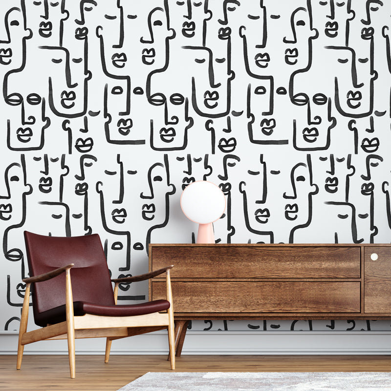 One Line Drawing Wallpaper Mural