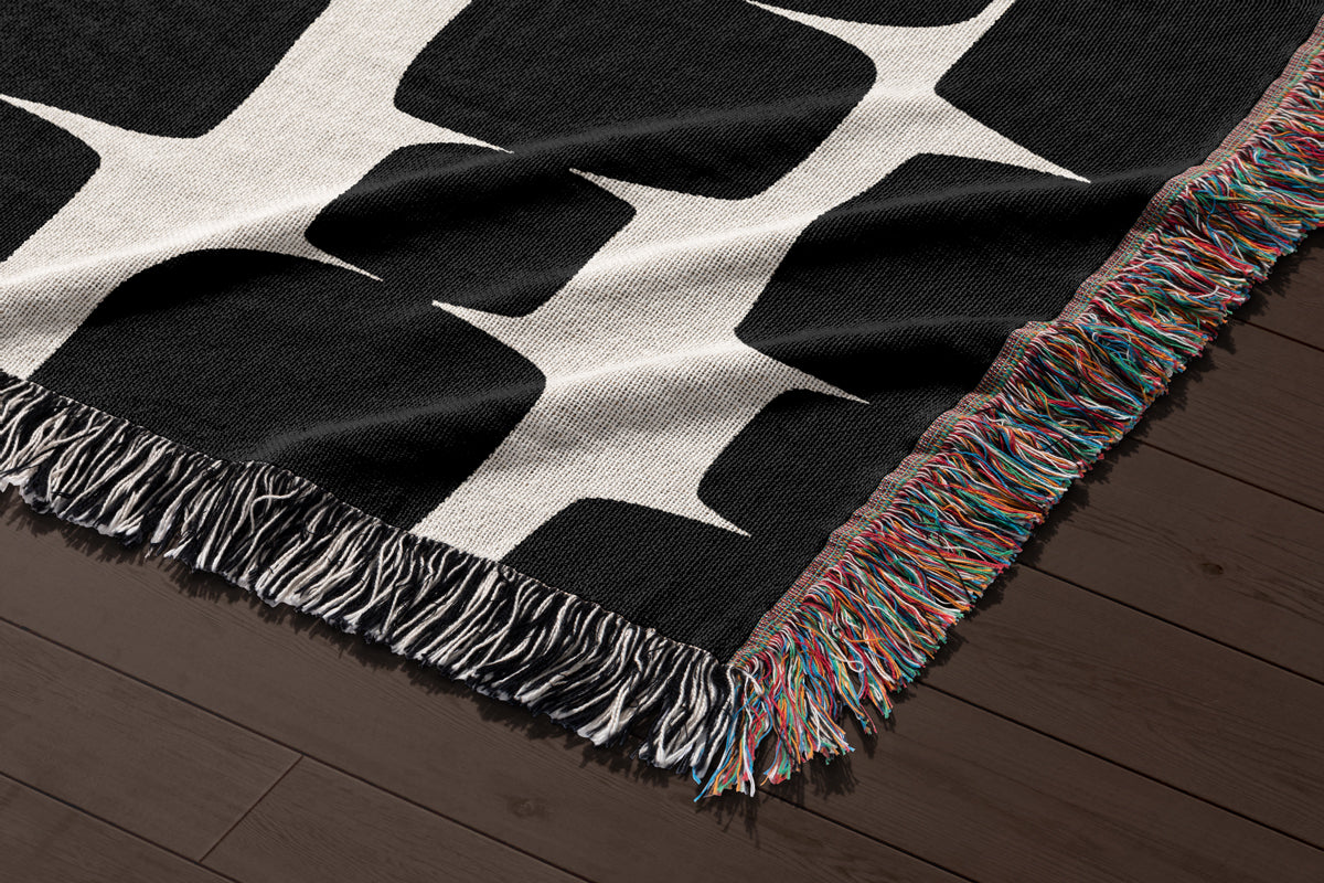 100% cotton geometric throw blanket for modern homes