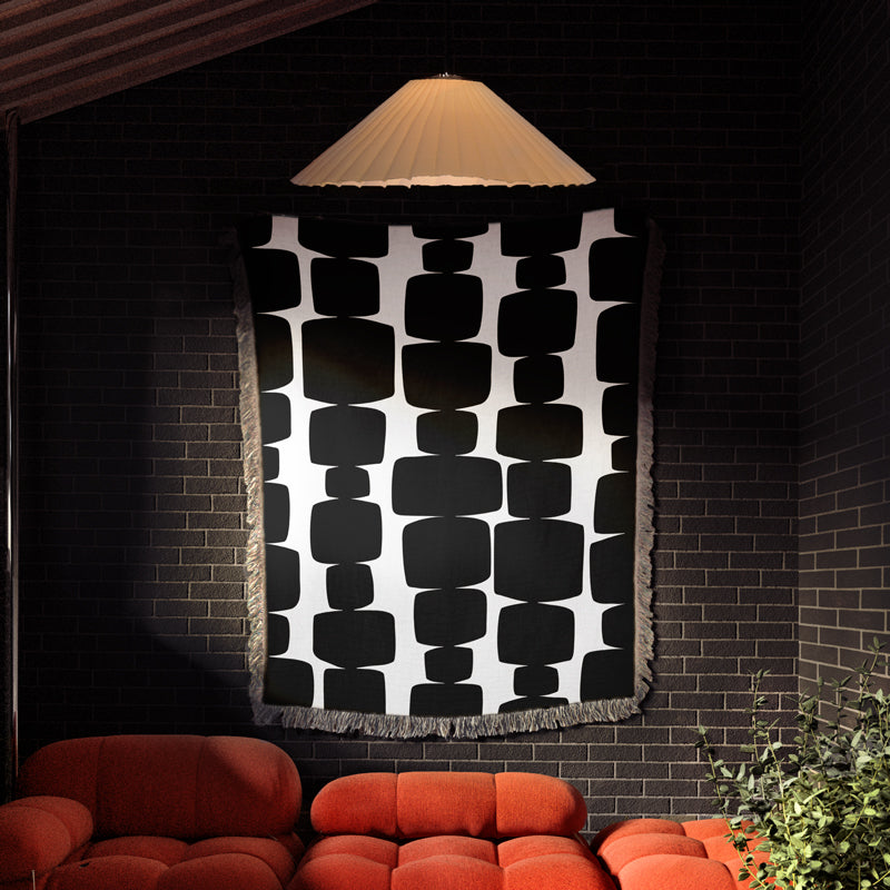 Minimalist geometric throw for Moody decor