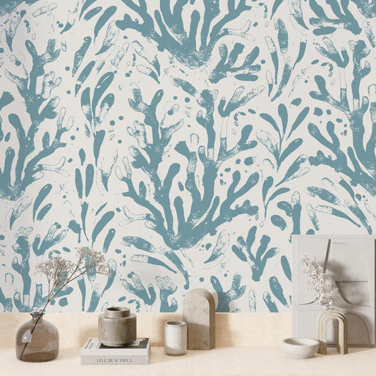 Blue Coral Removable Wallpaper