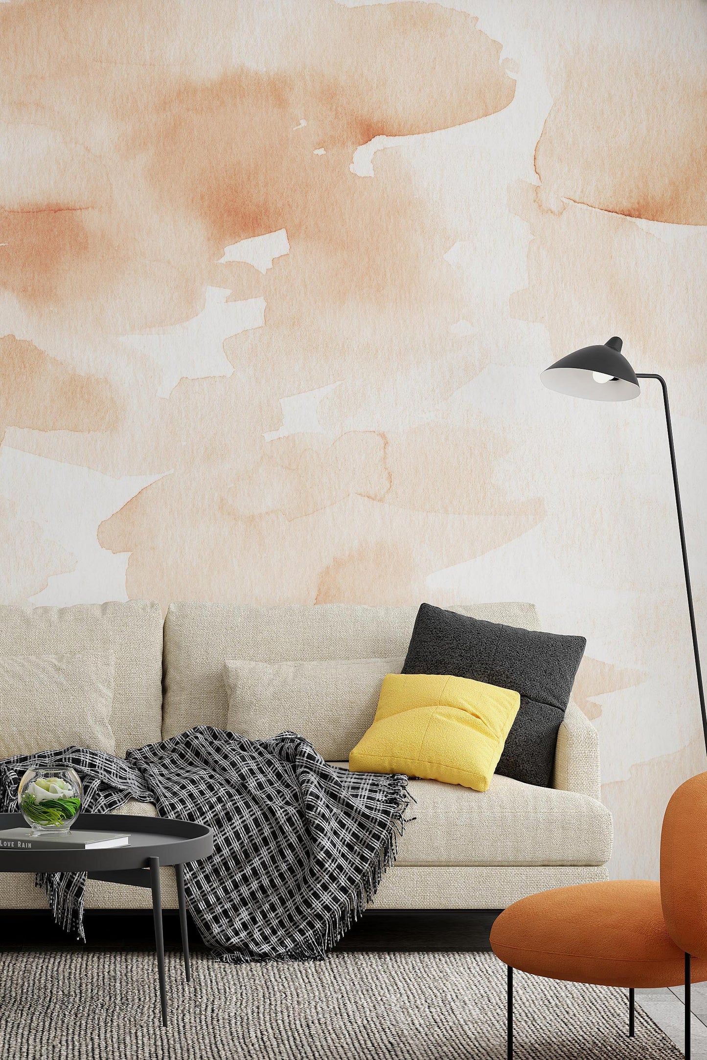 Terracotta Abstract Watercolor Wallpaper