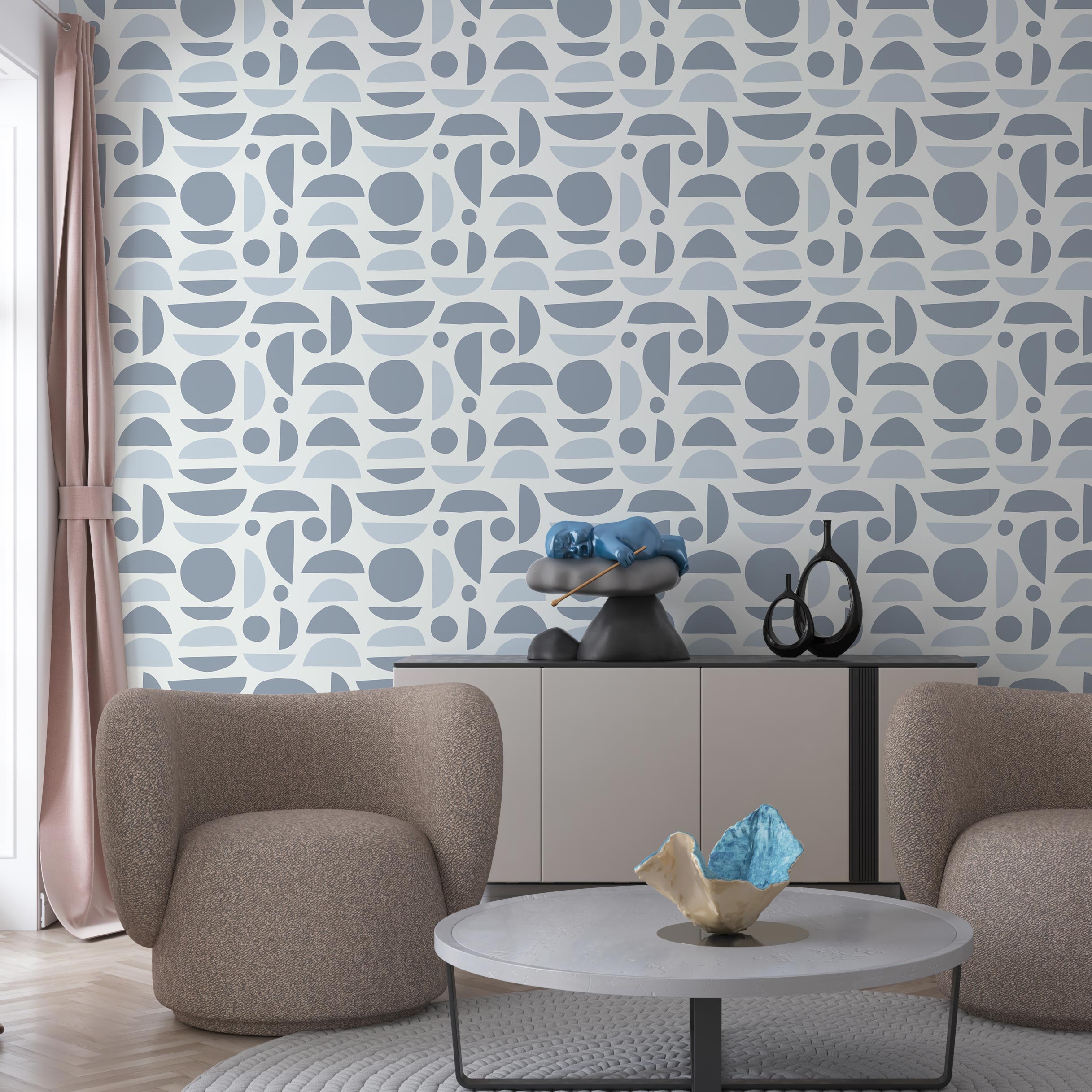 Classic Blue Peel and Stick Wallpaper - Accent Wall Transformation