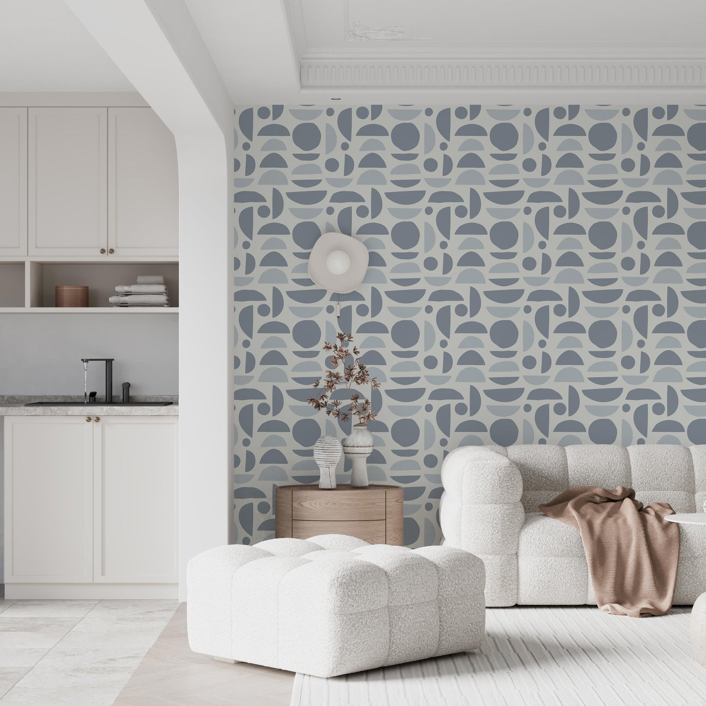 Classic Blue Peel and Stick Wallpaper - Accent Wall Transformation