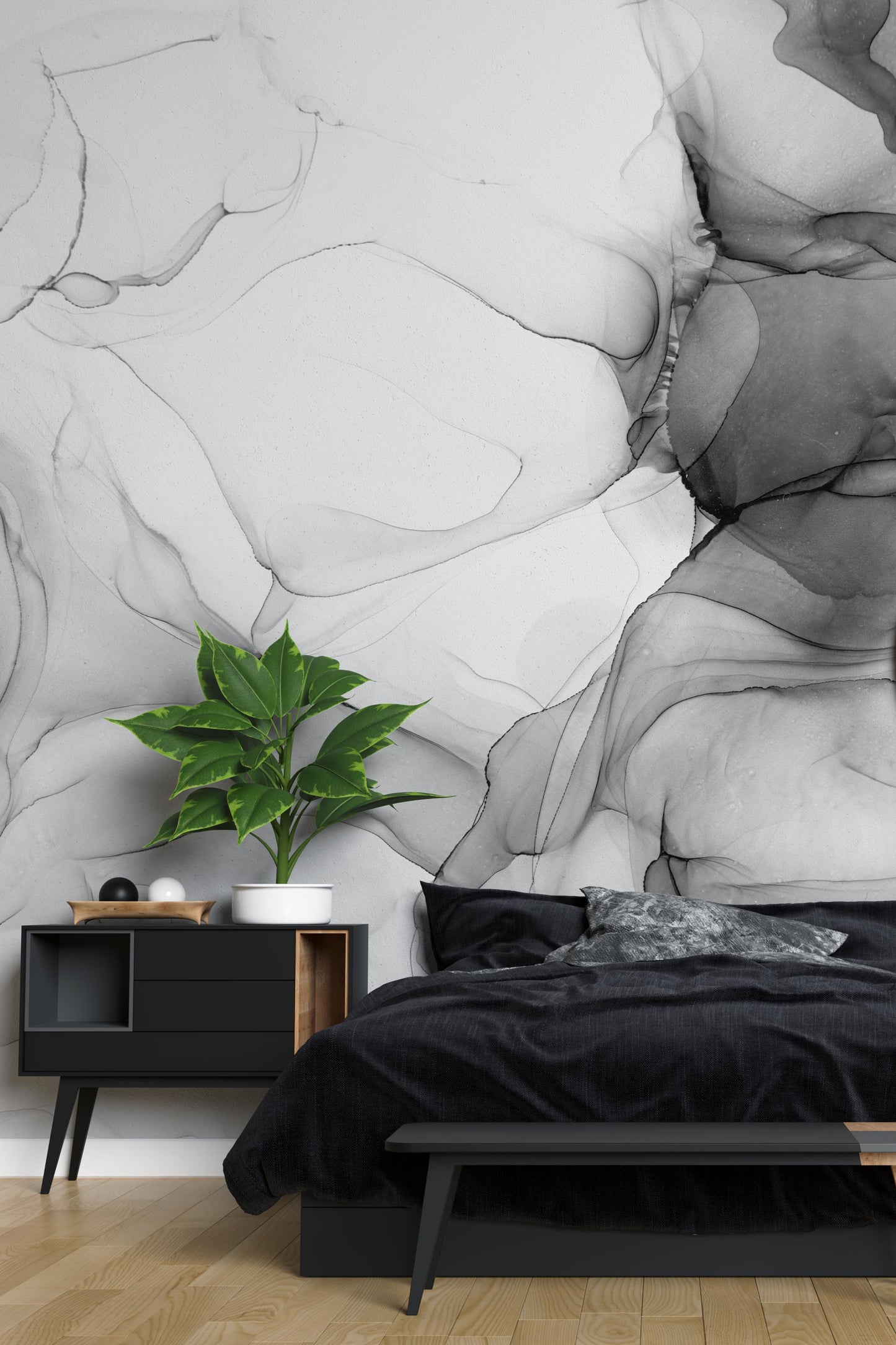 Sleek Grey Marble Wallpaper