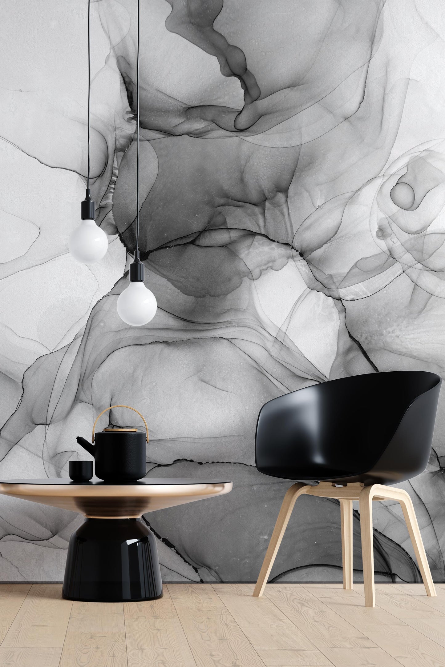 Sleek Grey Marble Wallpaper