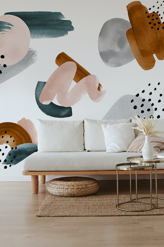 Abstract shapes wallpaper mural