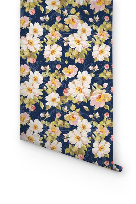 Colorful Floral Peel And Stick Wallpaper