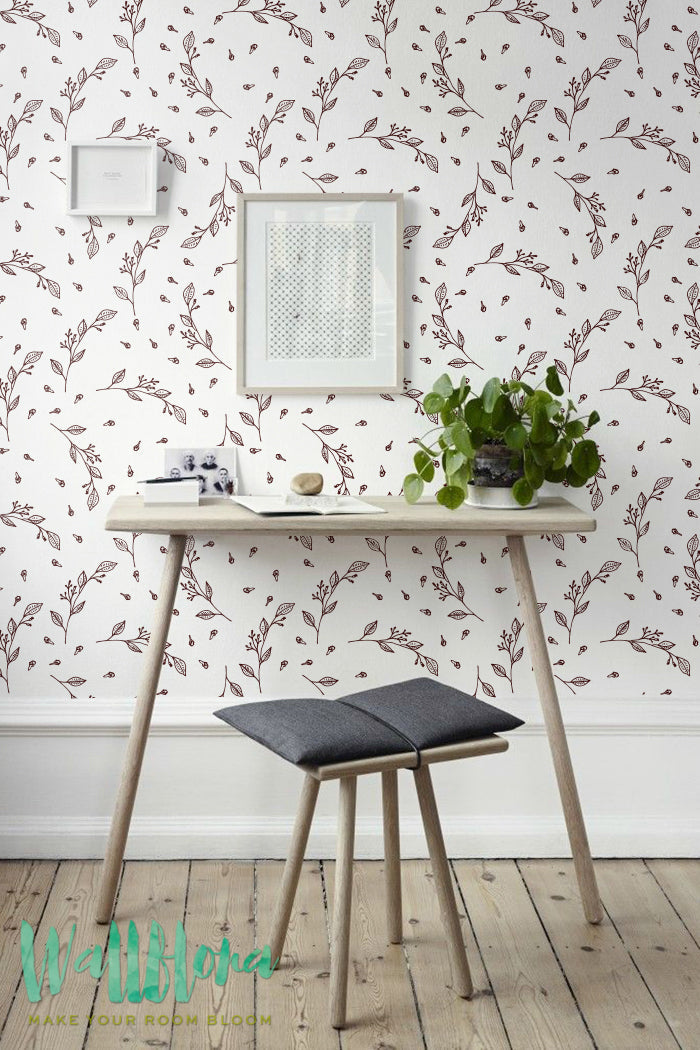 Herbs Pattern Removable Wallpaper