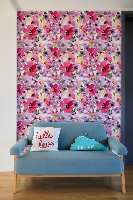 Pink Floral Peel And Stick Wallpaper
