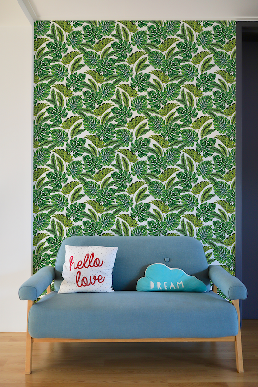 Bohemian Wallpaper With Green Leaves