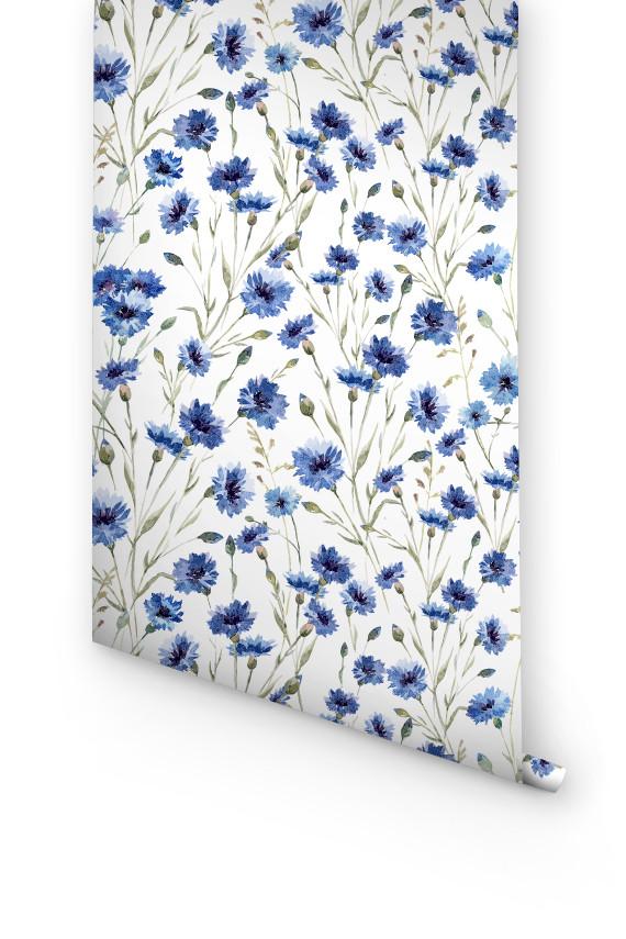 Blue Cornflower Removable Wallpaper