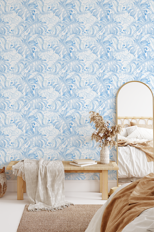 Blue Bedroom Peel And Stick Wallpaper