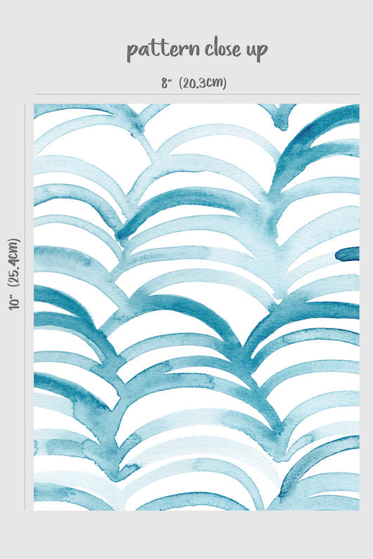 Blue Watercolor Waves Removable Wallpaper